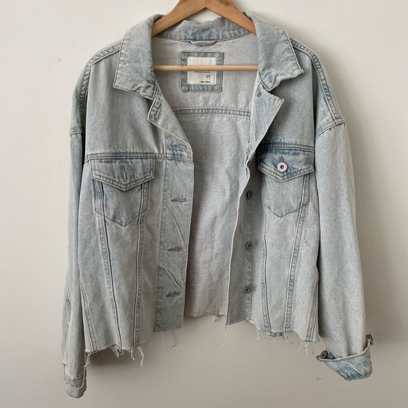 *RARE Hand Painted “Your Feelings Are Valid” Cropped Denim Jacket - Picture 3 of 4